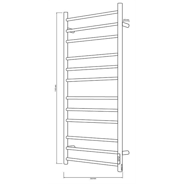 Elektriskais dvieļu žāvētājs Thema Lux BK-109W-12T. melna