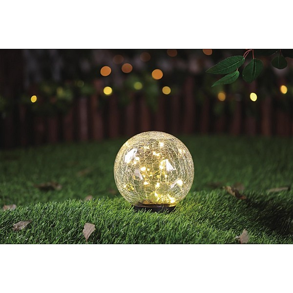 SOLĀRLAMPA CRACKLE ORB 15CM 100969