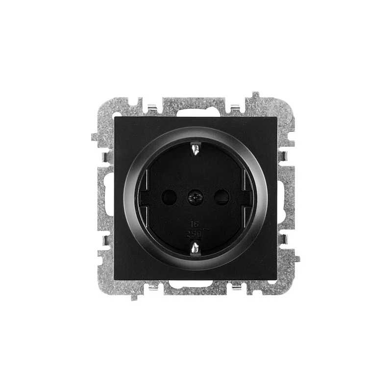 Kištukinis lizdas ELEKTRO-PLAST VESTRA su įž..juodos spalv.