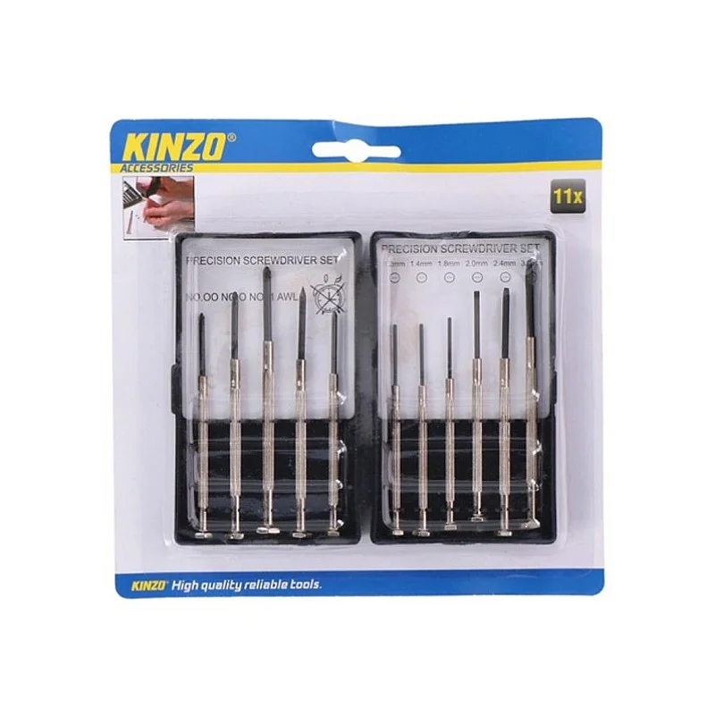 Precizinių atsuktuvų komplektas KINZO 11 vnt Precizinių atsuktuvų komplektas KINZO 11 vnt