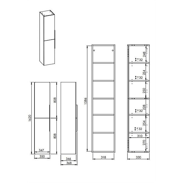 COLUMN ARIA MASTERJERO 35 2D WHITE