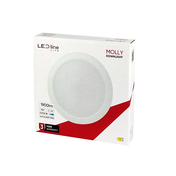 RECESSED LED LIGHT MOLLY 40K 18W 1900LM