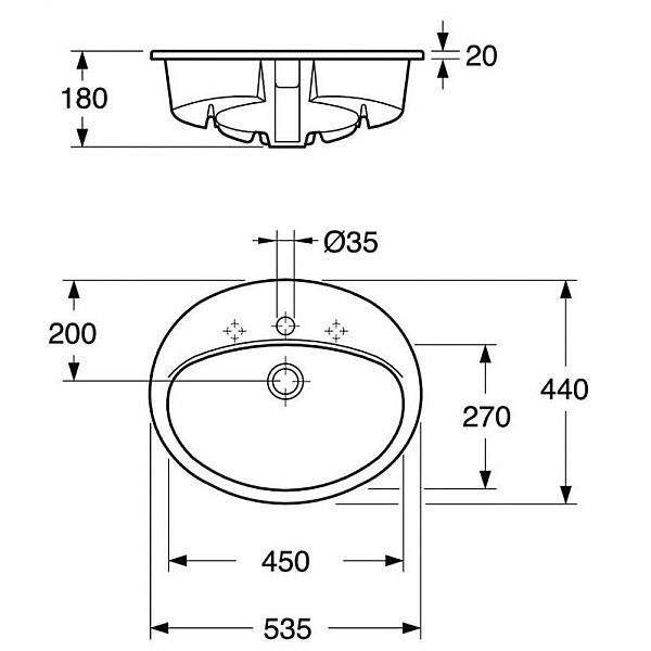 WASHBASIN SAVAL 7G145301 WHITE