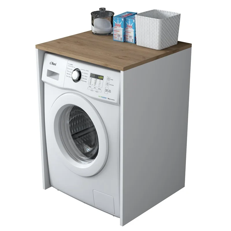 CBNT FOR WASH MACH WHT/WALNUT 60X65X91.8