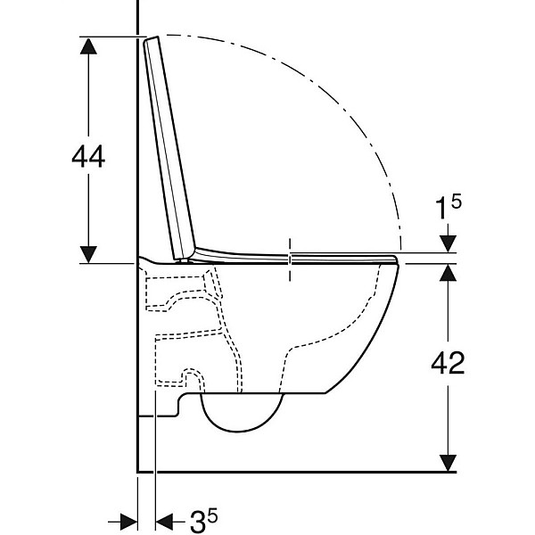 WC HUNG MODO RIMFREE WITH COVER