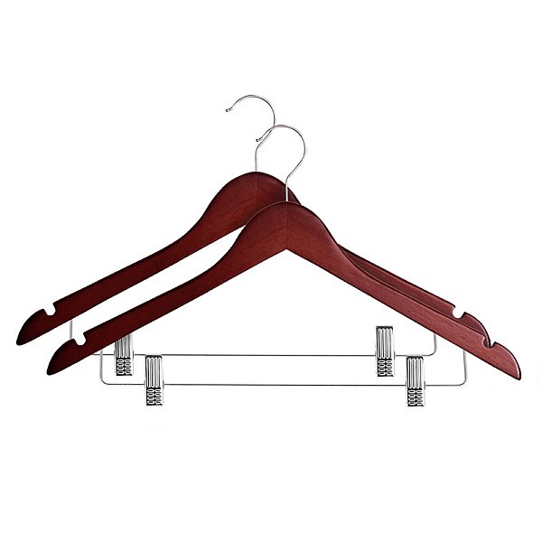 WOODEN HANGER LSN015-A DARK WOOD 2 PCS