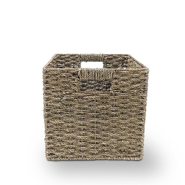 BASKET 30X30X30CM METAL/SEAGRASS