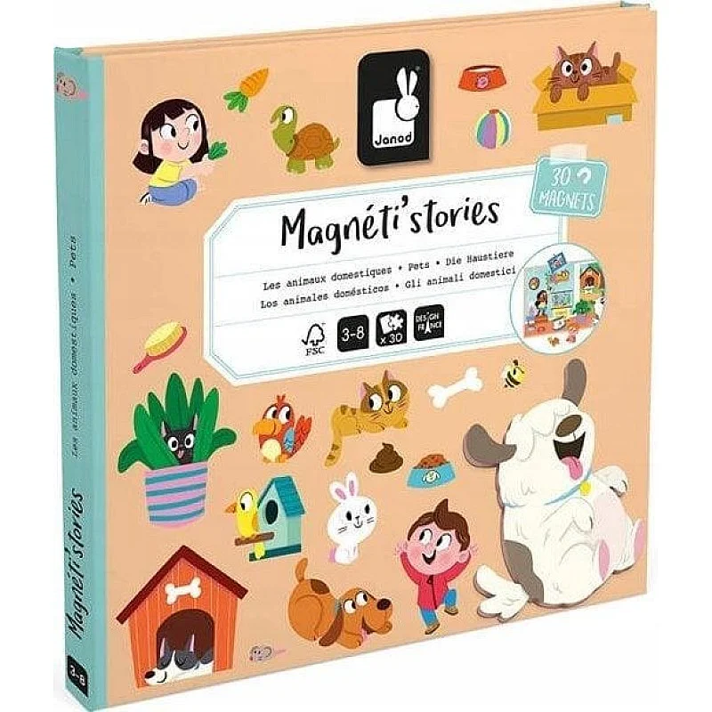 Magnētiskā grāmata - puzle Janod. 6.60 cm. daudzkrāsains