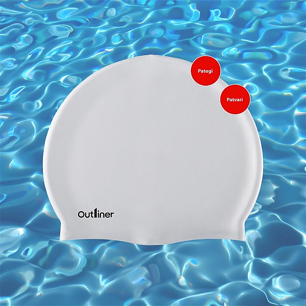 SWIMMING CAP WHITE OUTLINER FSSWM-005