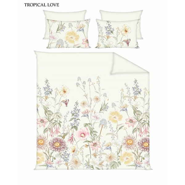 BED COV SET COTTON TROPICAL LOVE 140X200