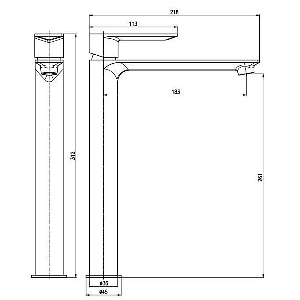 MIXER FOR BASIN METAL GREY