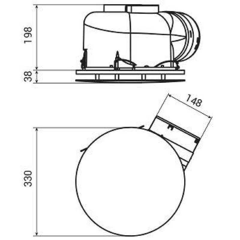 Ištraukiamasis ventiliatorius VENTS HBF 250 T. baltas