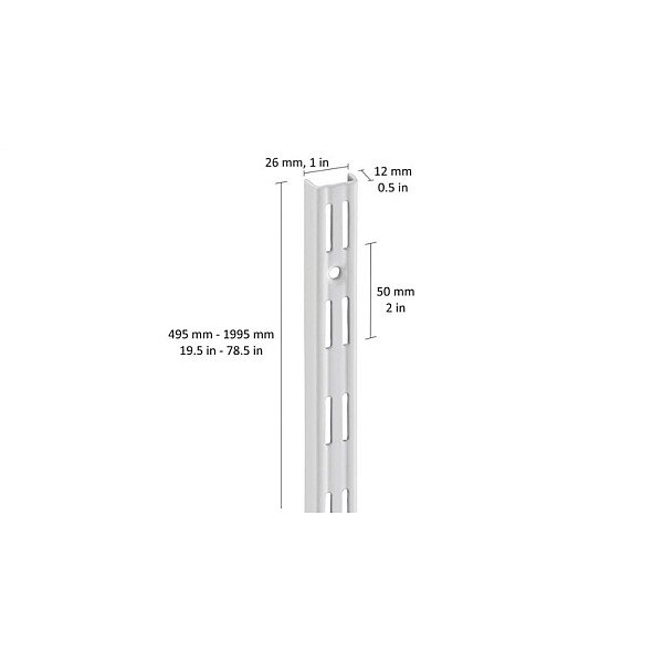 WALL UPRIGHT. DOUBLE SLOT 1.995 MM BLACK