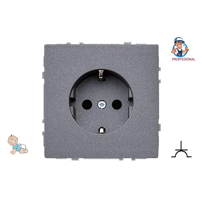 Kištukinis lizdas LIREGUS MODERN. su įž..mat.juodos spalvos