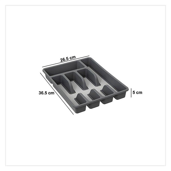 TRAY CUTLERY 5 COMPARTMENT NON SLIP PP