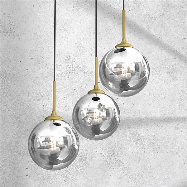 PENDANT LIGHT BURSA 3XE14 ROUND BL/GOLD