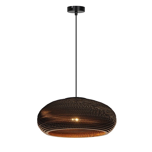 PENDANT LIGHT PAPER E27 BROWN/BLACK