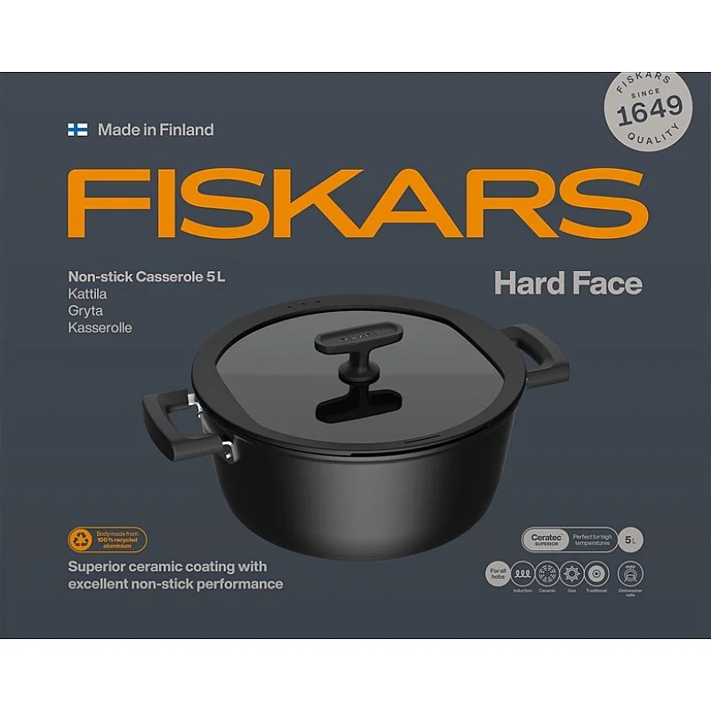 CASSEROLE HARD FACE 5L WITH LID