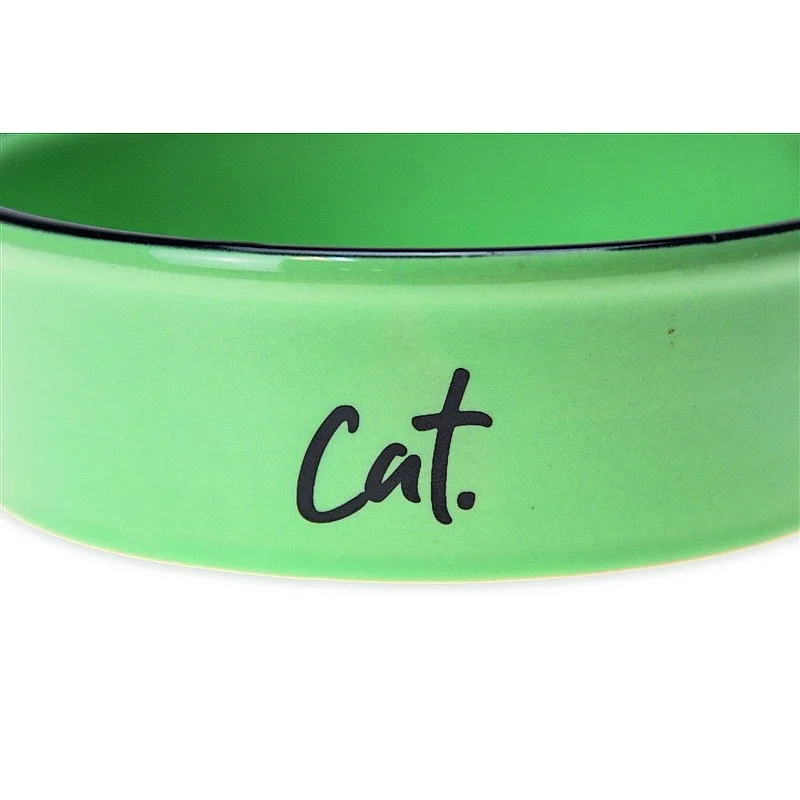 CERAMIC CAT BOWL KARLIE 250ML GREEN CERAMIC CAT BOWL KARLIE 250ML GREEN
