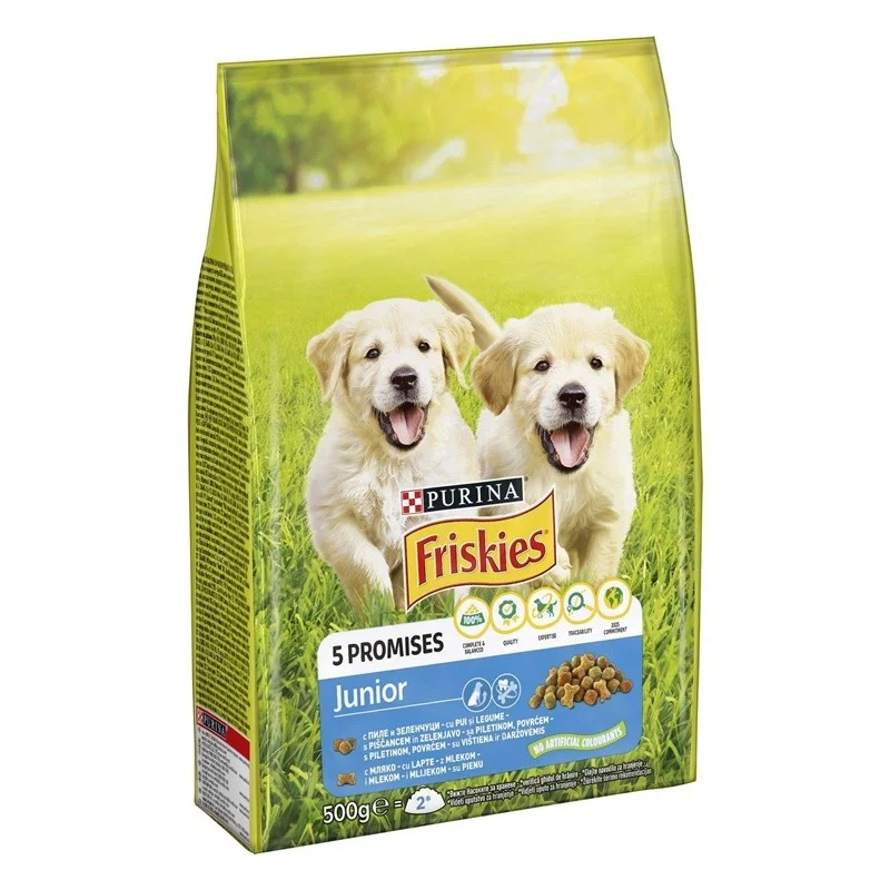 Sausas šuniukų maistas FRISKIES. vištiena. daržovės. 500 g