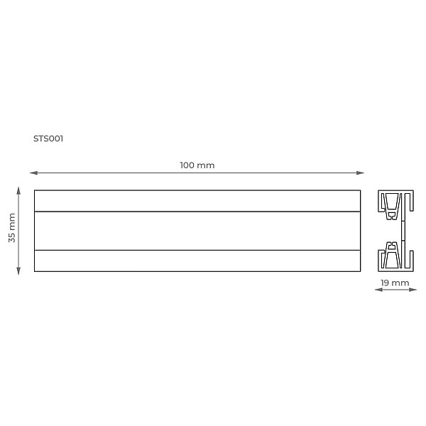 TRC PROFILE RECES STS001B 1M BLACK