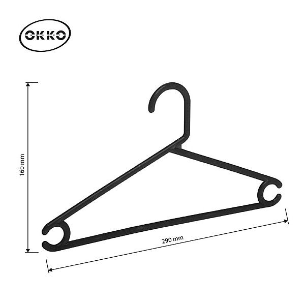 PLASTIC KIDS HANGER BLACK LSP023K 10PCS