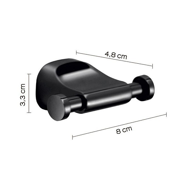 Āķis Domoletti Amalfi. 80 mm x 48 mm x 33 mm. melna