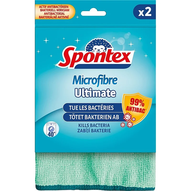 Šluostės su antibakterine apsauga Spontex Ultimate. 2 vnt. Šluostės su antibakterine apsauga Spontex Ultimate. 2 vnt.