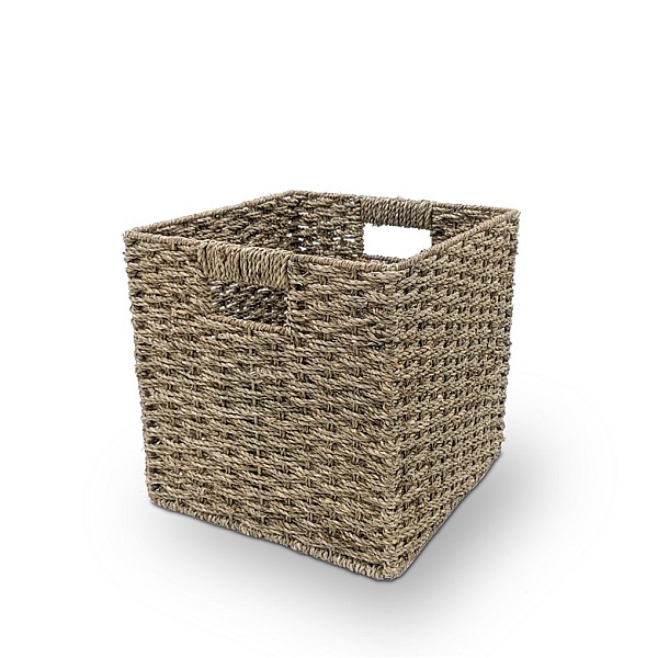 BASKET 30X30X30CM METAL/SEAGRASS