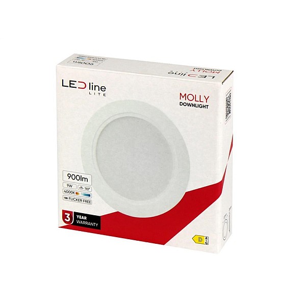 RECESSED LED LIGHT MOLLY 40K 9W 900LM