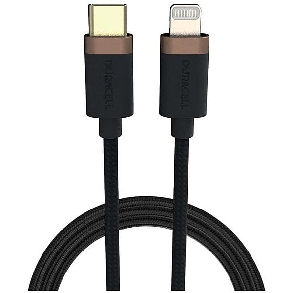 Vads Duracell USB9012A. Lightning/USB-C. 1 m. pelēka