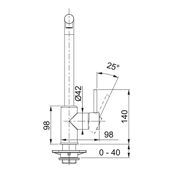 TAP SIRIUS L SIDE PULL-OUT HP CHR