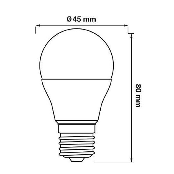 Spuldze LED. G45. balta. E27. 5 W. 500 lm