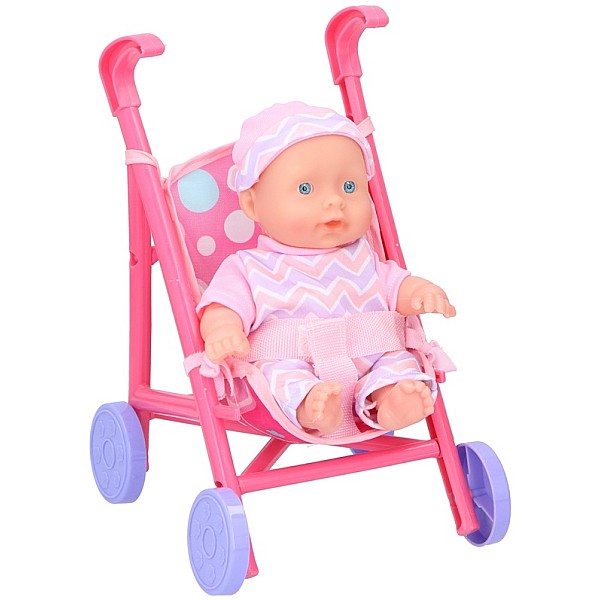 TOY DOLL BABY WITH STROLLER 20CM