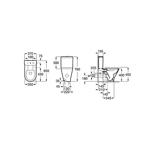 BAKELIS UNITAZUI GAP ROUND RIMLESS BALT