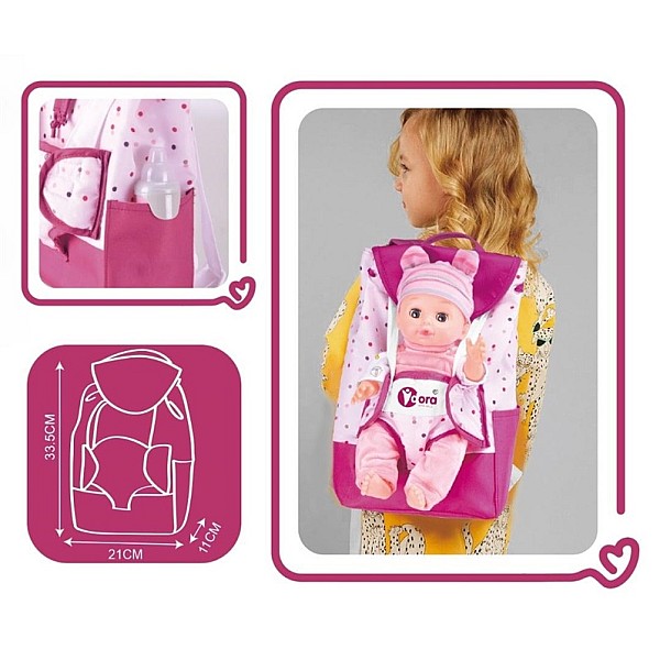 14IN DOLL BACKPACK SET WITH DRINK /PEE