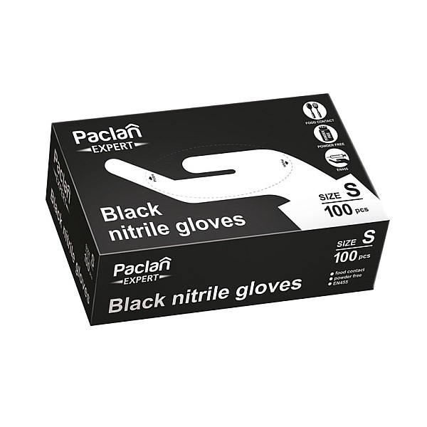 EXP NITRILE GLOVES BLACK 100PCS BOXS