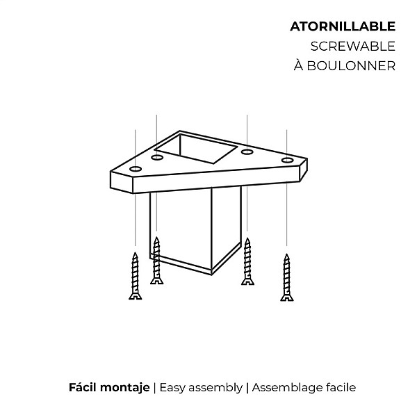 KOJA BALD 40X40X60 TERMOPLAST ABS JUODA