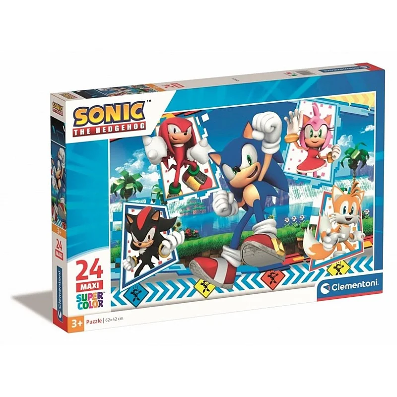 Dėlionė Clementoni Sonic 28526. 42 cm x 62 cm. 24 dal.