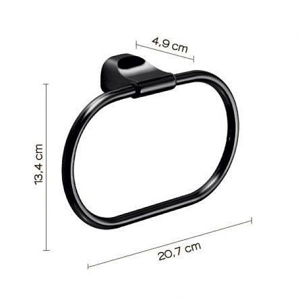 AMALFI TOWEL HOLDER RING MATT BLACK