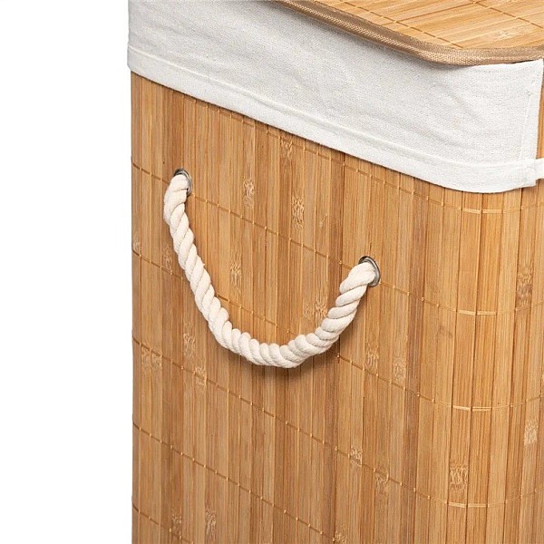 60L RECT BAMBOO LAUNDRY BASKET