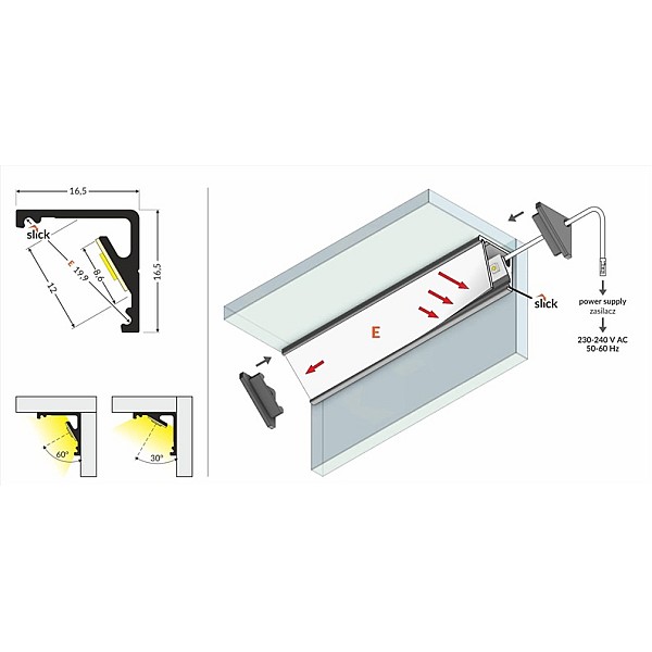 PROFIL KOMPL CABI12 2000 KAMPINIS JUODAS