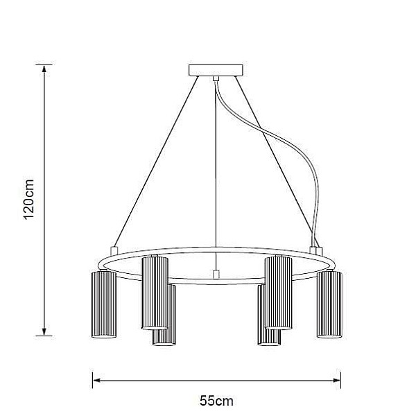 Lampa griesti Icel P16065-6RP D5H13 BK. 30 W. GU10