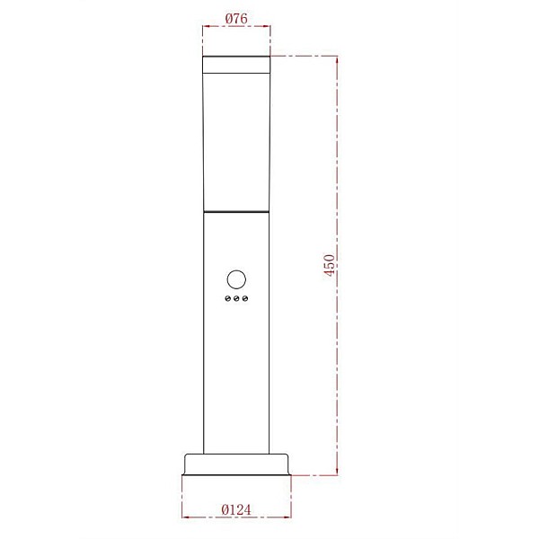 POST LIGHT DH3 DH7022-450 E27 SENSOR BL