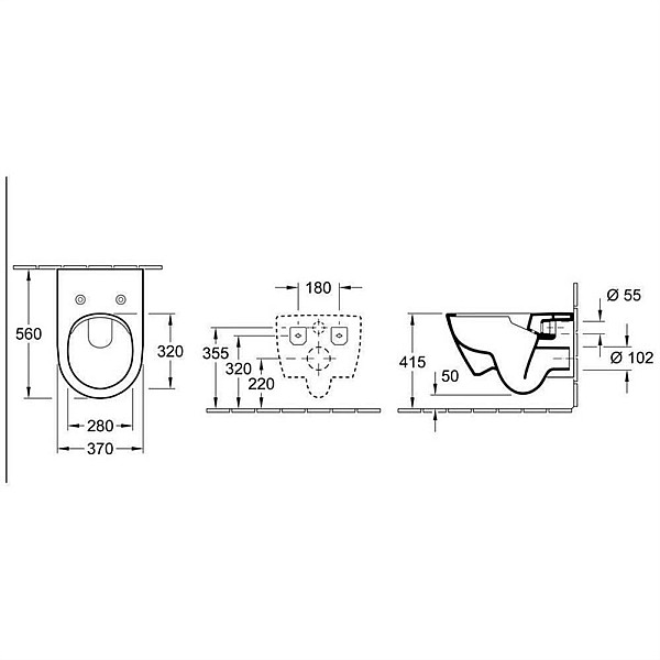 TOILET HUNG SUBWAY 2.0 VIFRESH RIMLESS