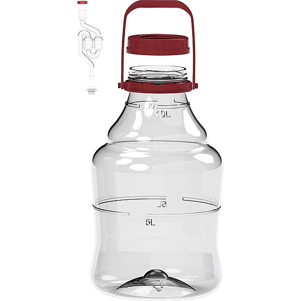 UNBREAKABLE DEMIJOHN 10L HANDLE/AIRLOKS