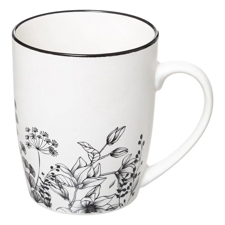 MUG M WHITE FLORAL ASR 340ML