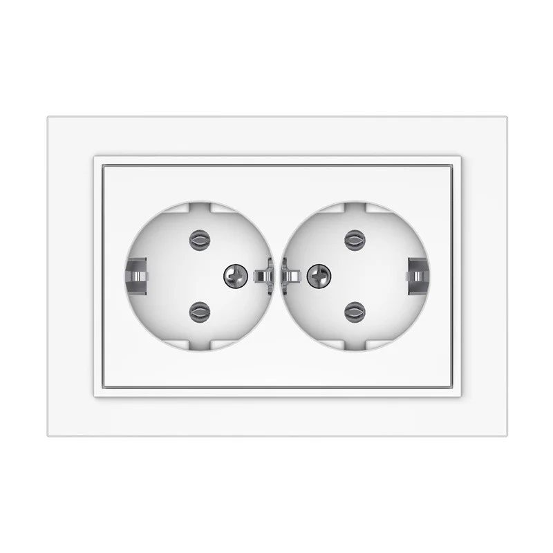 Dvivietis kištukinis lizdas VILMA QR1000. baltos spalvos Dvivietis kištukinis lizdas VILMA QR1000. baltos spalvos