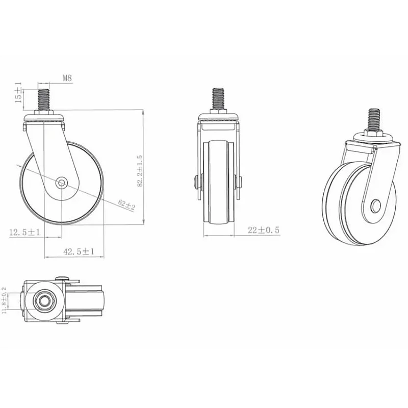 Mēbeļu ritenis Siso Hadrian. Ø 6.2 cm. brūna/melna Mēbeļu ritenis Siso Hadrian. Ø 6.2 cm. brūna/melna