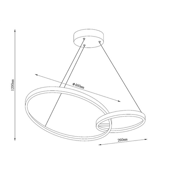 Lampa griesti Domoletti 20002P-BK. 36 W. 4000 °K